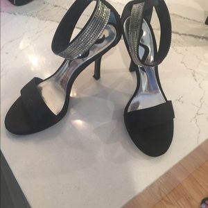 Silver Ankle strap heels